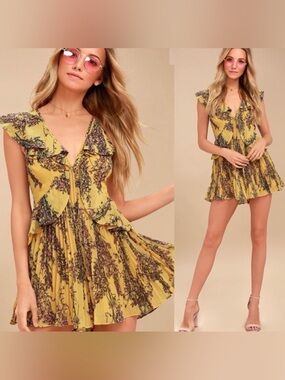 Keepsake the label Yellow Floral Ruffle Mini romper